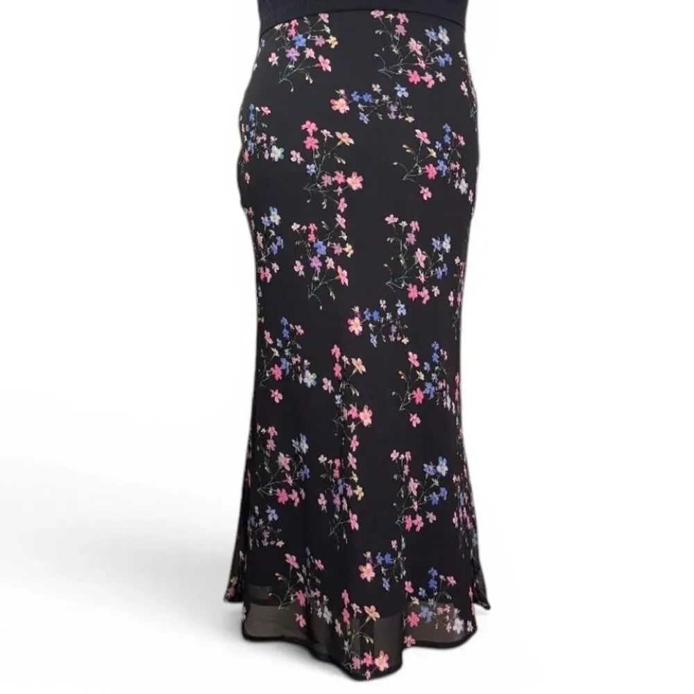 WHITE BIRCH Flat Front, Lined Floral Midi Skirt, NWOT! Size 2X